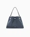 Giorgio Armani Small Suede Shopper Bag In Gray