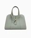 Giorgio Armani Small Tote Bag In Pebbled Leather In Green