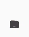 Giorgio Armani Small Wrap-around Zip Wallet In Pebbled Calfskin In Brown