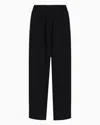 Giorgio Armani Elasticated-waistband Straight-leg Silk Trousers In Black