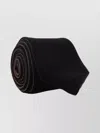 Giorgio Armani Smooth Texture Tonal Stitching Slim Tie In Black