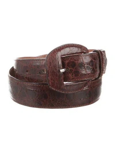 Pre-owned Giorgio Armani Snakeskin Waist Belt In Brown