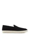 Giorgio Armani Almond Toe Leather Sneaker With Braid Detailing