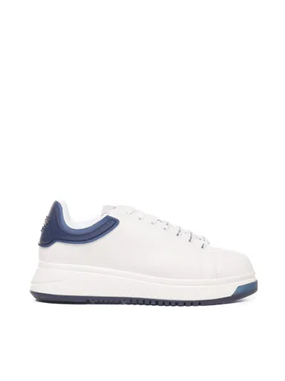 Giorgio Armani Sneakers With Contrasting Rivet  In White