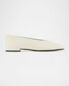 Giorgio Armani Soft Calfskin Ballerina Flats In White