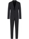 Giorgio Armani Manhattan Line Pinstriped Virgin-wool Single-breasted Suit In Black