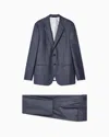 Giorgio Armani Soho Line Single-breasted Suit In Virgin Wool With A Houndstooth Motif In Blue