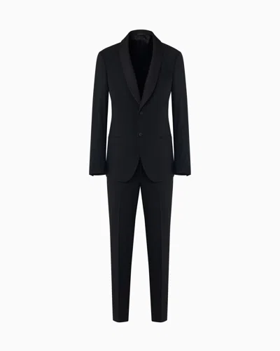 Giorgio Armani Soho Line Single-breasted Tuxedo In Wool Crêpe In Black