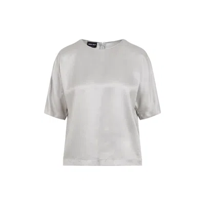 Giorgio Armani Sophisticated Viscose Blend Shirt In Navy