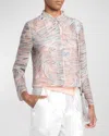 Giorgio Armani Soutache Leather Short Jacket In Multi
