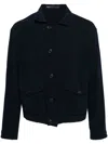 Giorgio Armani Spread-collar Shirt Jacket In Blue
