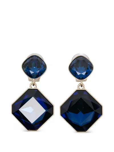 Giorgio Armani Square Drop Earrings In Blue