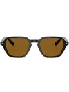 Giorgio Armani Black Acetate Sunglasses In Black