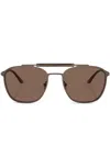 Giorgio Armani Square-frame Sunglasses In Metallic