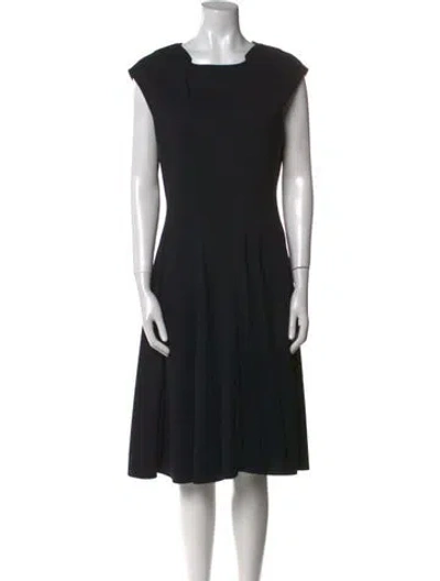 Pre-owned Giorgio Armani Square Neckline Knee-length Dress In Blue