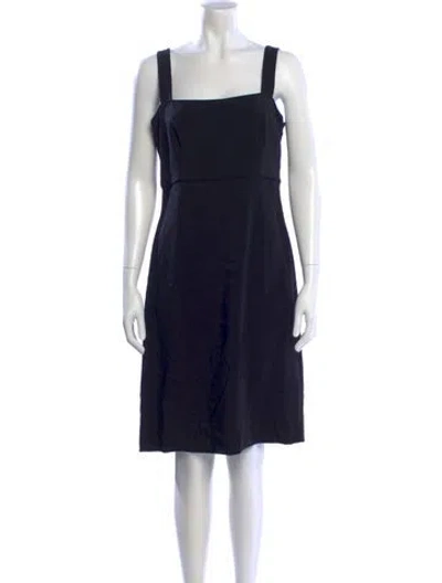 Pre-owned Giorgio Armani Square Neckline Knee-length Dress In Blue