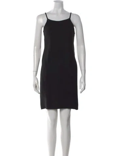 Pre-owned Giorgio Armani Square Neckline Mini Dress In Black