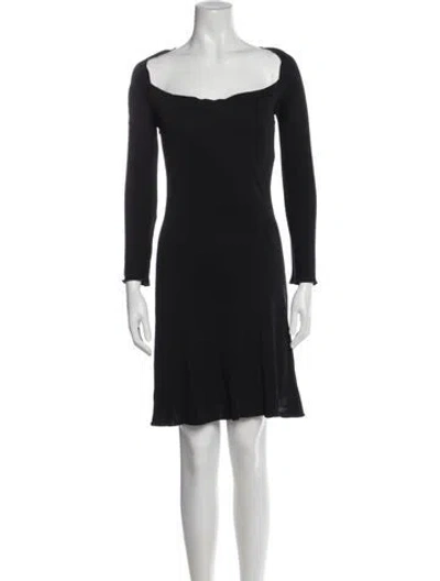 Pre-owned Giorgio Armani Square Neckline Mini Dress In Black