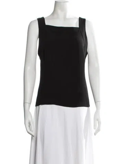 Pre-owned Giorgio Armani Square Neckline Sleeveless Top In Black