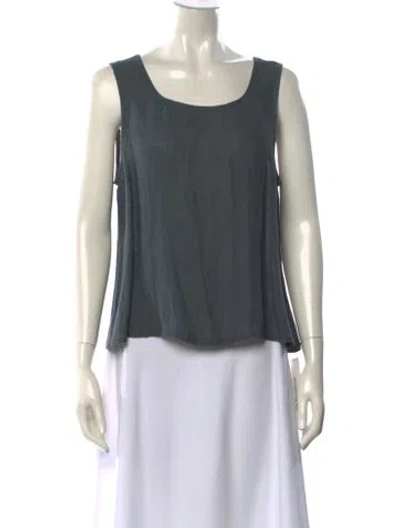 Pre-owned Giorgio Armani Square Neckline Sleeveless Top In Green