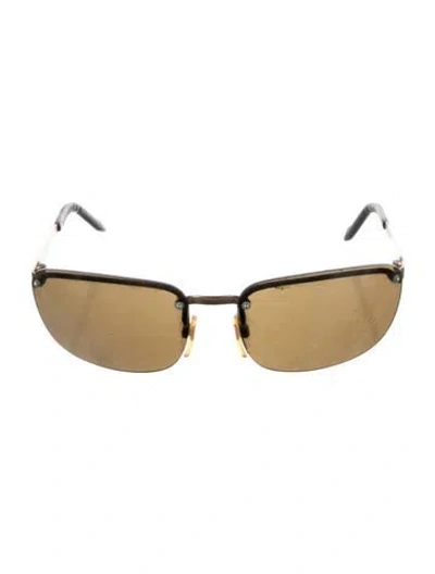 Pre-owned Giorgio Armani Square Tinted Sunglasses In Brown