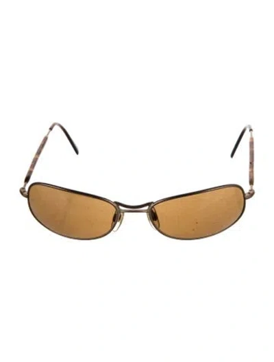 Pre-owned Giorgio Armani Square Tinted Sunglasses In Brown