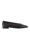 Giorgio Armani Soft Calfskin Ballerina Flats In Black