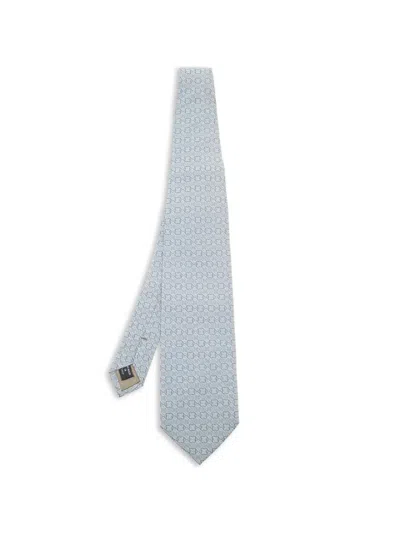 Pre-owned Giorgio Armani Square-patterned Silk Jacquard Tie In Blue