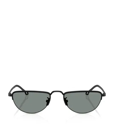 Giorgio Armani Steel Butterfly Sunglasses In Black