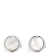 Giorgio Armani Sterling Silver And Mother-of-pearl Cufflinks In White