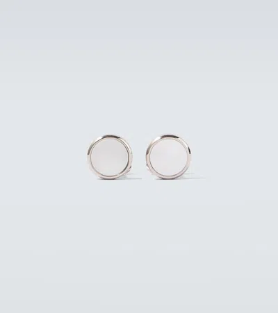 Giorgio Armani Sterling Silver Cufflinks In White