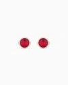 Giorgio Armani Sterling Silver Cufflinks With A Coloured Crystal In Red