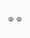 Giorgio Armani Sterling Silver Cufflinks With A Coloured Crystal In Blue
