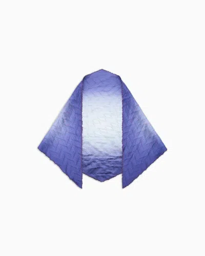 Giorgio Armani Gradient-effect Crinkled Scarf In Purple