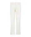 Giorgio Armani Straight-leg Trousers In Luxurious Cotton-silk Blend In White