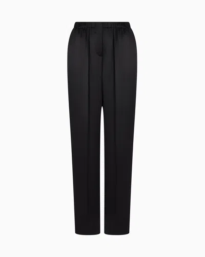 Giorgio Armani Straight-cut Trousers In Double Silk Satin