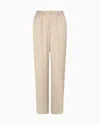 Giorgio Armani Straight-cut Trousers In Double Silk Satin In Brown