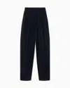 Giorgio Armani Straight-cut Velvet Trousers In Black