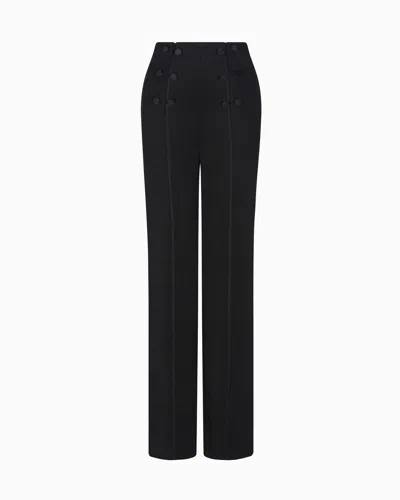 Giorgio Armani Straight-cut, Viscose Jersey Trousers In Black