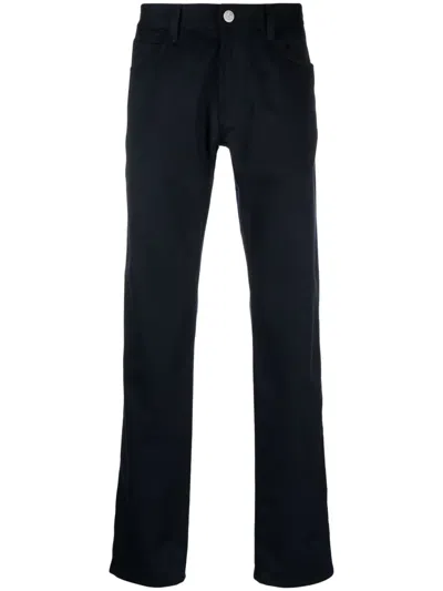 Giorgio Armani Straight-leg Cashmere Trousers In Blau