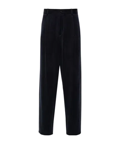 Giorgio Armani Straight-leg Jersey Trousers In Blue