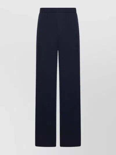 Giorgio Armani Straight Leg Silk Nylon Trousers Textured In Blue