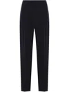 Giorgio Armani Straight-leg Tailored Pants With Elasticated Waistband In Black