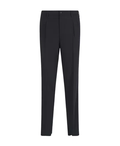 Giorgio Armani Straight Leg Tailored Trousers In Black