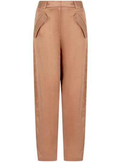 Giorgio Armani Straight-leg Trousers In Brown