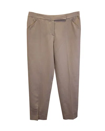Giorgio Armani Straight-leg Trousers In Beige Cotton