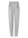 Giorgio Armani Grey Double Silk Satin Trousers In Gray