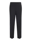 Giorgio Armani Straight Leg Silk Satin Trousers In Black