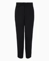 Giorgio Armani Official Store Straight Trousers In Virgin Wool In Black
