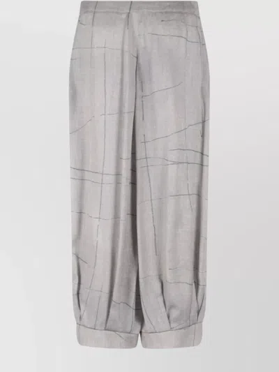 GIORGIO ARMANI STRAIGHT TROUSERS WITH CUFFED HEM AND PLEATED DESIGN